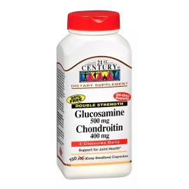 **21st Century Glucosamine Chondroitin 500 mg / 400 mg**, 150 Cápsulas, Sin Sabor.