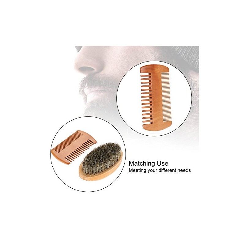 Set de cepillo y peine de barba de cerdas naturales