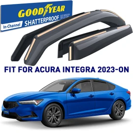 Goodyear Shatterproof in-Channel Window Deflectors for Acura Integra 2023-2025 Hatchback, Rain Guards, Window Visors for Cars, Vent Deflector, Car Accessories, 4 pcs - GY008401