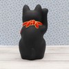 Yakushiken Maneki Neko (Black, Large) Fukushi (Good Luck Seal Included)