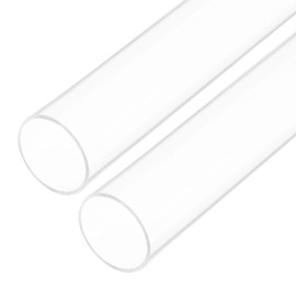 Rebower 14" Clear Plastic Rigid Pipe 36mm x 40mm(1.4" x 1.6") Acrylic Tube Round Polycarbonate Tubing, [for Plumbing, Hydraulics, Aquarium, DIY] - 2Pcs