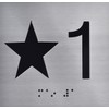STAR 1 (STAR 1ST) Elevator Jamb Plate sign with raised