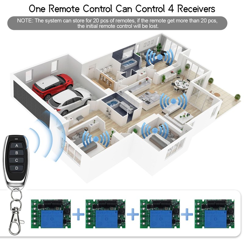 433 MHz RF Wireless Remote Control Switch 12 V Wireless