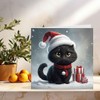 Black Kitten Christmas Card - Cute Cat Xmas Card Kitty