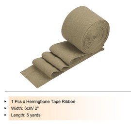 PATIKIL Cotton Twill Tape 2 Inch 5 Yards Cotton Ribbon Bias Binding Tape Herringbone Webbing Trim for Sewing Gift Wrapping Craft DIY Khaki