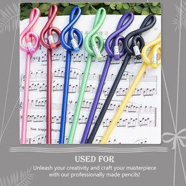 Zicojia 24-Piece Student Music Pencils with Eraser Music Pens Curved Pencil for Violin Keys