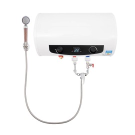 30L/6.6Gal Household Electric Water Heater,1500W Instant Hot Water Heater Wall Mounted w/LED Display and Temperature Regulation for Kitchen Bathroom Shower Water Heater, G1/2 Interface