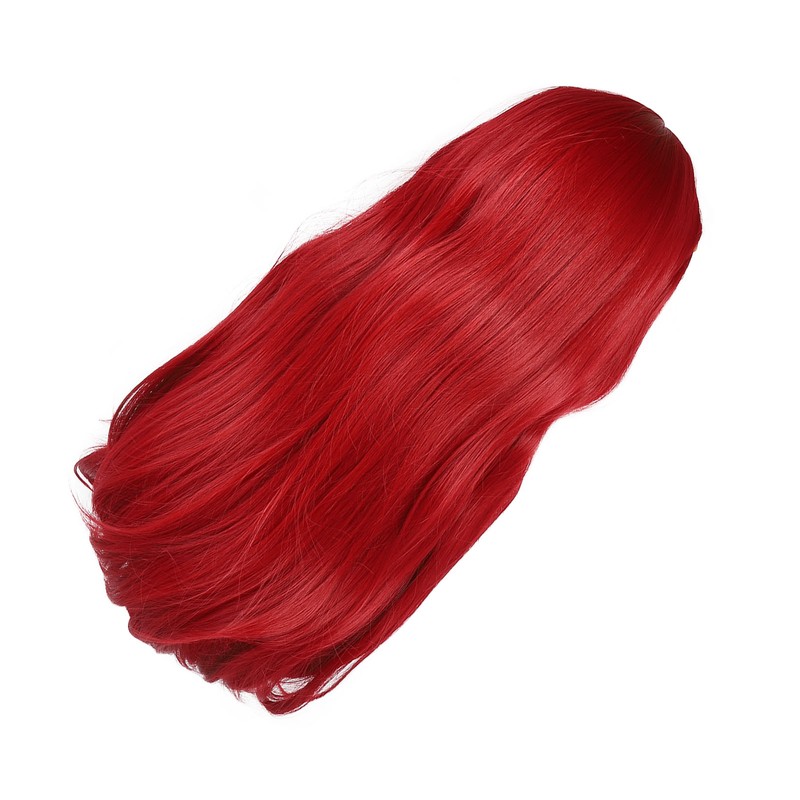 Red Long Straight Wigs with Bang Synthetic Heat Resistant Breathable
