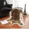 Alfombra con estampado de leopardo, piel de vacuno sintética con