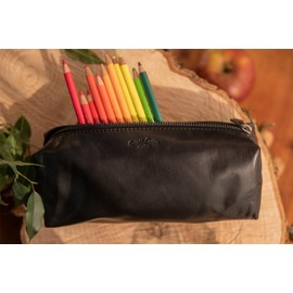 Gusti Ingemar Leather Pencil Case Black Leather