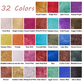 Mica Powder for Epoxy Resin, 32 Colors Mica Pigment Powder Set for Resin Art, Lip Gloss, Soap Making Dye, Slime and DIY Craft (5g/0.18oz Each Bottle)