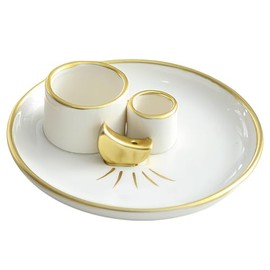 SPORWAY Incense Stick Holder Moon Design, 4 in 1 Incense Holder, Ceramic Incense Bowl for Any Incense, White Sage, Sage Smoking, Ideal for Meditation, Decoration