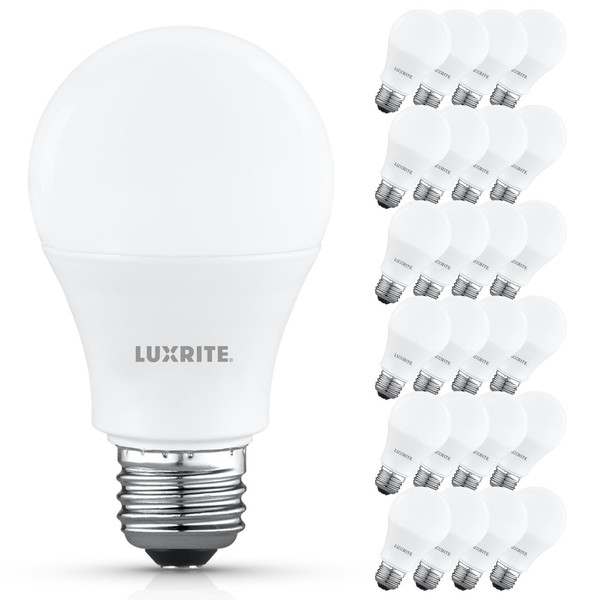 LUXRITE A19 LED Light Bulb 60 Watt Equivalent, 5000K Bright