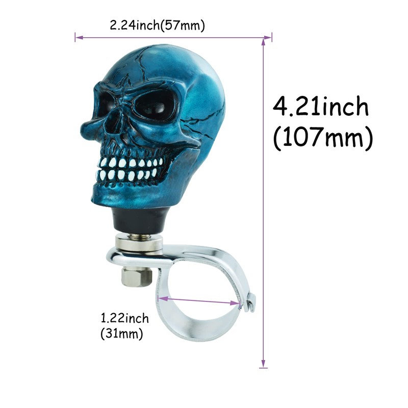Temzzer Steering Wheel Spinner Skull Funny Power Handle Suicide Knob