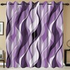 Ruelvth Purple Blackout Curtains, Abstract Ombre Grey and Purple Striped