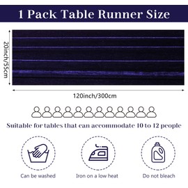 JALANCY Velvet Table Runner 20 x 120 Inches 10ft Luxurious Thick Soft Velvet Christmas Thanksgiving Wedding Reception Table Runner for Party Reception Decorations(Navy Blue, 1 Pack)
