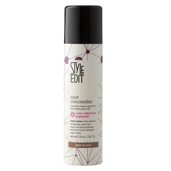 Style Edit Light Brown Root Concealer Touch Up Spray - Temporary And Instantly Covers Grey Hair, Pack of 1