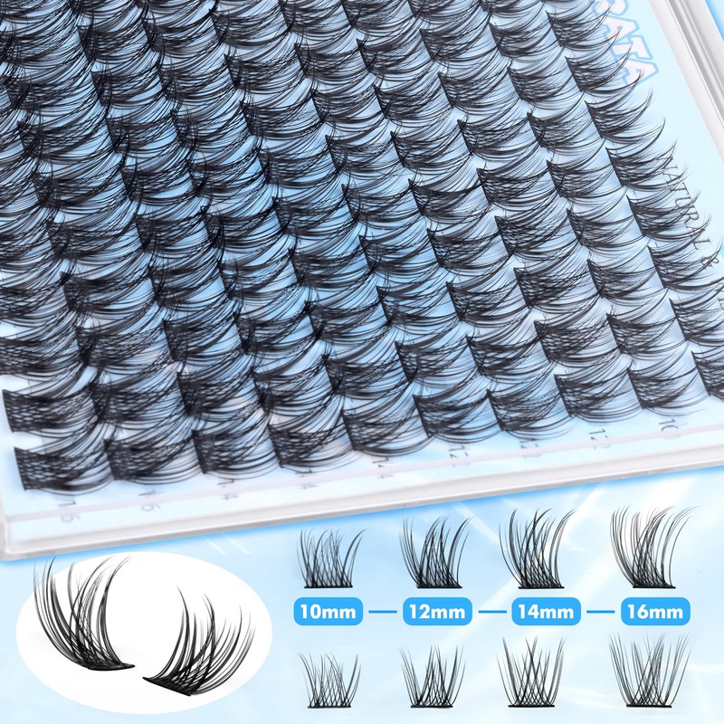 PHKERATA Natural Lash Clusters Wispy Eyelash Clusters, Eyelash Extensions C