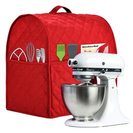 Stand Mixer Cover compatible with Kitchenaid Mixer, Fits All Tilt Head & Bowl Lift Models,The Fabric Is Pure Cottot,100% Cotton is Padded?Fine, Soft, Not Easy to Fade, Not Easy To Pilling. (Fits for 6-8 Quart, Red)