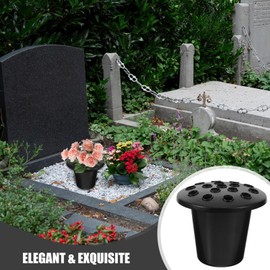 BESPORTBLE 4Pcs Cemetery Artificial Vase Plastic Fake Floral Holder Planter Container Grave Decorations Outdoor Tombstone Markers Memorials