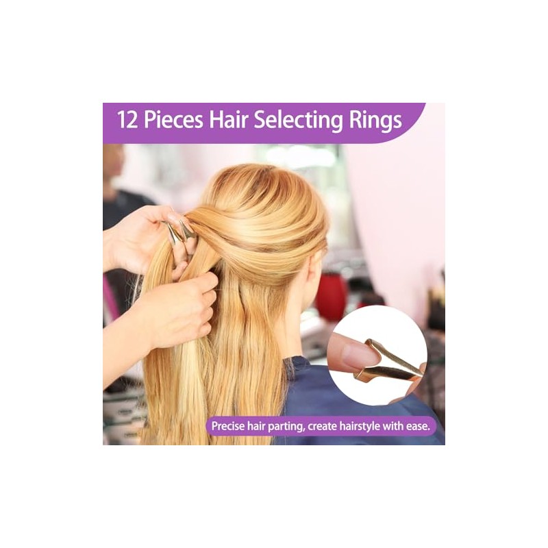 23 Pieces Hair Parting Tools Set, Magnetic Wrist Pin Holder