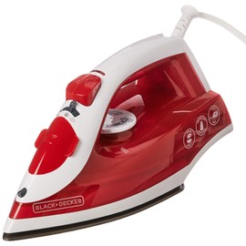 BLACK+DECKER Variable Control Compact Iron, TrueGlide Premium Nonstick Soleplate, Ergonomic Mist/Steam Burst, Red