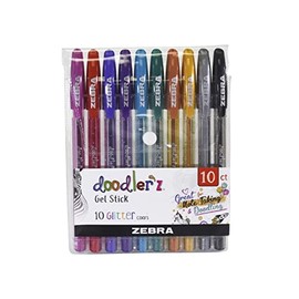 Zebra Z Grip Doodler'Z Gel Stick, Pack of 10