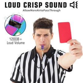 simarro 2 Pack Stainless Steel Metal Whistles with Lanyards, and Colored Coach Whistles. Resounding and Clear Emergency Movement Whistle, Suitable for Coaches, Referees, Sports Teachers, Emergencies