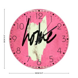 Autravelco 15 Inch Wood Hanging Wall Clock Ohio Home Shape Design Fireplace Decor for Patio Vintage State Travel Wall Clocks Round Wooden Wall Clock Rustic for Garden Family Room