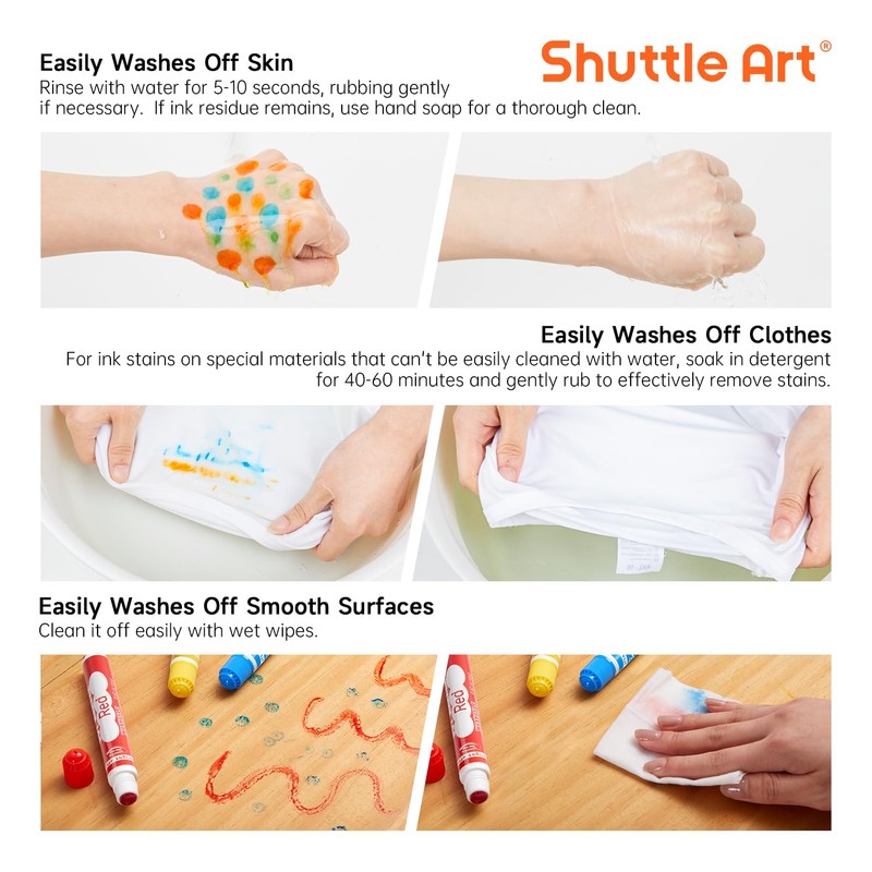Shuttle Art Dot Markers, 10 Colors Washable Markers for Toddlers,Bingo