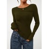 KIRUNDO Going Out Tops for Women Boat Neck Long Sleeve