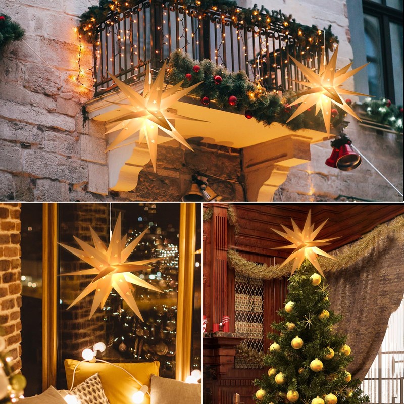 Luminous Star 3D Christmas Star, Illuminated, 45 cm LED Christmas