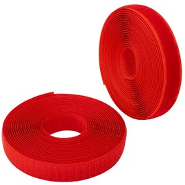 AERZETIX - C65912 - Velcro tape / roll 20 mm 5 metres - organiser/cable tie - strap for clothes bags - made of polyamide and polyester - colour: red