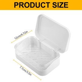 Lotsdonxia Rectangular Soap Box with Removable Drainer & Leakproof Lid – 2 Layers Durable and Compact Travel-Friendly Soap Holder for Bathroom, Gym, Hiking & School (12 X 8 X 4.5 Cm)
