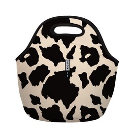 Sok It LunchTote Zippered Bag Insulated Neoprene Caddy (Cow Print, Large 4.5 Quart Lunch Tote)