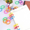 QUMENEY 210 Pcs Plastic Binder Rings Colorful Loose Leaf Hoop