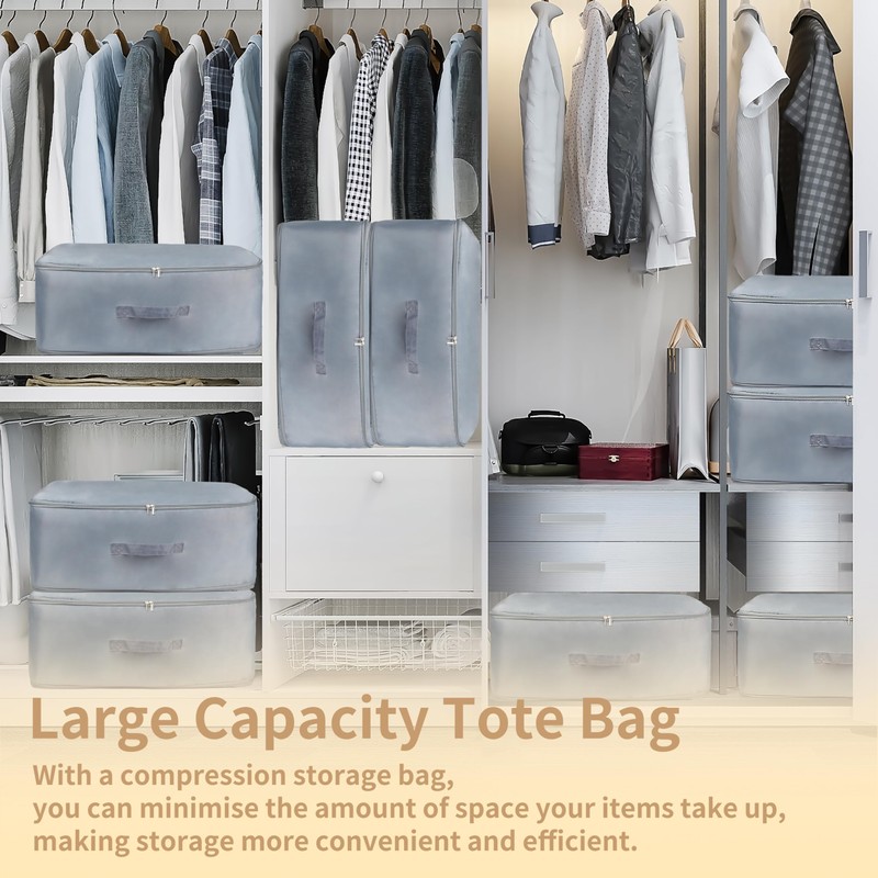 Ultra Space-Saving Self-Compressing Organiser, Large Self-Compressing Movable Organiser Bag, Grey