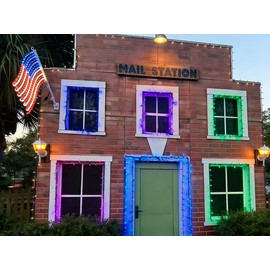 beatineon LED American Flag Lights for Wall Pole, Light Up US Flags, 24"x21.65" Lighted Flag with 340 LEDs Red, Blue, White Colors, Waterproof Banner for Indoor Outdoor Memorial Day Daily Decor