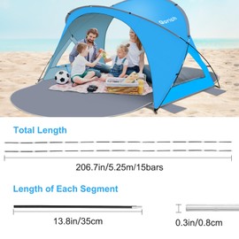 Gorich Beach Tent Poles Replacement for 3 Person Square-Top Tents, Fits Fishing, Camping, and Trips (2 Pack)