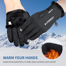 LEFAFA Winter Gloves for Men Women, Lightweight Winter Running Gloves, Touch Screen Water Resistant Windproof Cycling Gloves, Anti-Slip Warm Gloves for Cycling Biking Sporting Driving (Black, Medium)