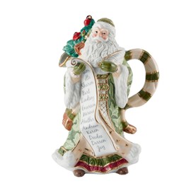 Fitz and Floyd Holiday Home Green Santa Pitcher, 48 Ounce