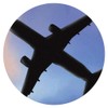 24 x 40mm Round 'Airplane Silhouette' Stickers (SK00065334)