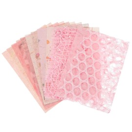 uxcell 15 Sheets Textured Scrapbook Paper, Mixed Special Paper Mesh Fabric Assorted Set for Scrapbooking Junk Journal Card DIY Materials Collage Card Embellishments Supplies, Pink