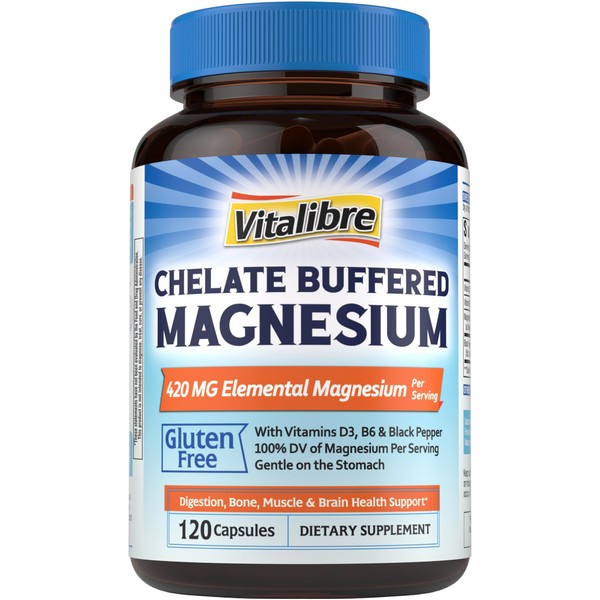 Vitalibre Vitalibre Magnesium Citrate Complex Supplement, 420 mg Elemental Magnesium,