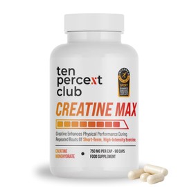 High Potency Creatine Max by The Ten Percent Club | 90 Capsules | 3000mg Serving | Creatine Monohydrate Capsules for Faster Muscle Recovery