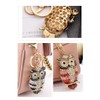 HEYU Simulated Owl Diamond Keyring Pendant Key Chain, red