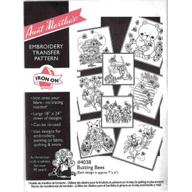 Buzzing Bees Aunt Martha's Hot Iron Embroidery Transfer