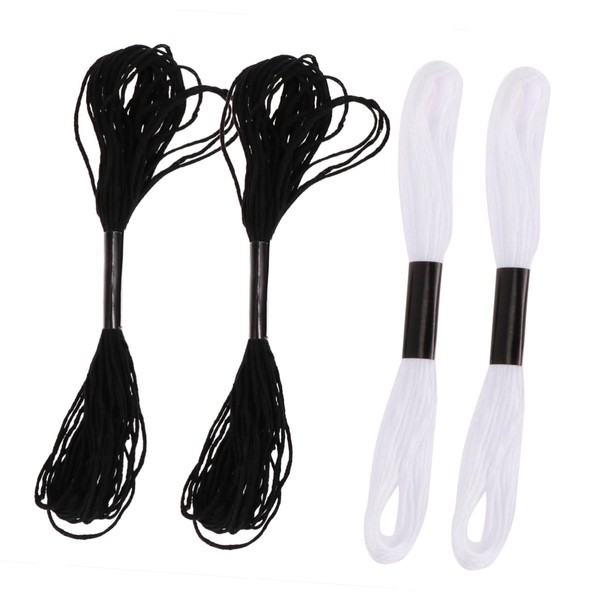 TEHAUX 100Rolls DIY Embroidery Threads Black White Sewing Thread for