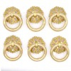 6 PCs Vintage Golden Ring Pulls with Hollowed-Out Dome Base