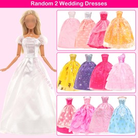 Barwa 58 - Piece Doll Clothes Dresses & Accessories Set - Handmade Fashion Outfits, Party Gowns, Shoes for 11.5 inch Dolls